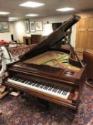 A mahogany cased boudoir grand piano by Gebruder Knake, length 210 cm,