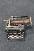 An antique Underwood typewriter