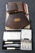 A tray of antique and later cutlery,