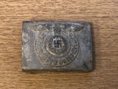 A German Third Reich Waffen SS belt buckle, fully Assmann coded and SS marked,
