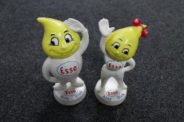 Two cast iron figure - Esso Andy and Abby Slick