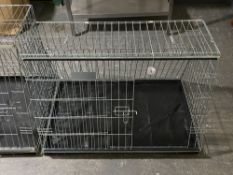A metal dog cage