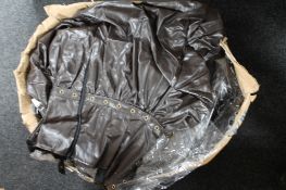 A box of leather look golden steam punk under dresses