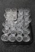 A tray of crystal whisky tumblers