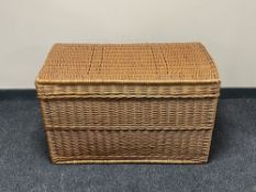 A wicker hamper