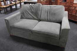 Two seater settee in grey fabric