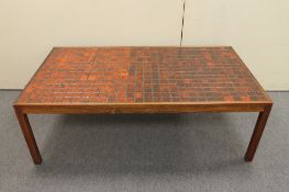 A mid 20th century Danish tiled topped coffee table