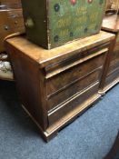 A 19th century mahogany four drawer chest on bracket feet