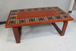 A mid 20th century Danish tiled topped coffee table