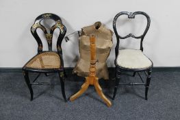 An early 20th century dress makers dummy on stand (a/f),