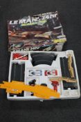 A boxed Scalextric Le Mans race set