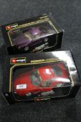 Two large scale Burago 1:18 die cast vehicles - Ferrari 456GT and Porsche 1911
