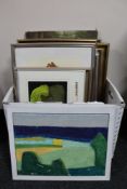 A box of continental pictures and prints