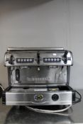 A La Spaziale stainless steel commercial two cup coffee machine