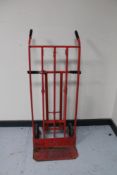 A heavy duty twin handled sack barrow (red)