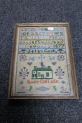 A framed sampler,