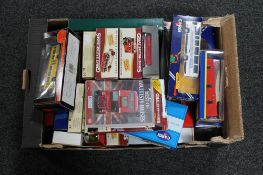 A box of die cast busses, Corgi, Atlas,