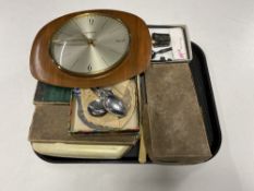 A tray of cased cutlery and flatware,