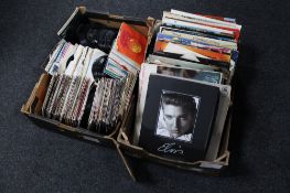 Two boxes of vinyl LP's and 7