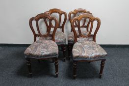 A set of four Victorian mahogany dining chairs
