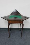 A Victorian mahogany envelope card table