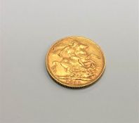 A 1910 gold sovereign