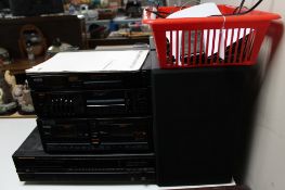 A Morantz synthesiser ST263 L together with a Morantz stereo cassette deck model SD363,