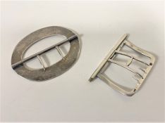 A Victorian silver shoe buckle, Birmingham 1881,