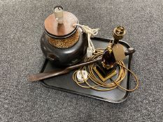 A tray of African hardwood shoe horn,
