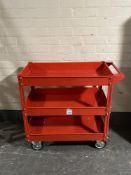 A Clarke three tier mechanics trolley