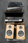A collection of electricals to include Kenwood amplifier, JVC equaliser, ION turn table,