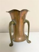 An Art Nouveau copper and brass planter