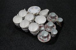 A tray of twenty-four pieces of Colclough floral pattern tea china,