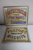 Two Foxton's Biscuits advertising pictures