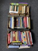 Three boxes of hardback and paperback books, gardening,