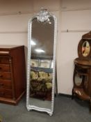 A chrome colour cheval mirror