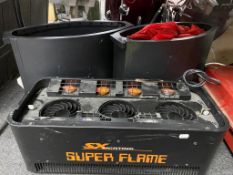 An XS lighting super flare lighting machine together with two further disco lights