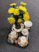 A tray of nine piece Royal Albert Old Country Roses tea for two,