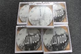 Ten boxed crystal wall clocks - New York scenes