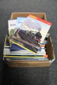 Two boxes of Hornby railway catalogues