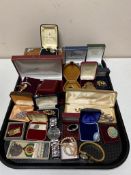 A large quantity of costume jewellery, contemporary pocket watch, gent's wristwatch,