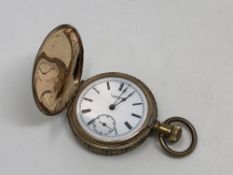 A gold plated fob watch signed NY Standard Watch Co