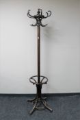 A bentwood hat and coat stand