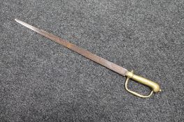 An early 19th century brass handled infantry sword