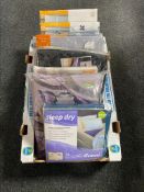 A box of seven new field bed sets, various sizes, including M&S,