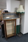 A mid century display cabinet together with further sliding door display cabinet,