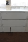 Three drawer metal document chest
