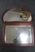 Two Edwardian mahogany framed mirrors