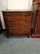A 19th century bow-fronted mahogany commode chest,
