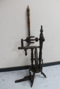 An antique spinning wheel